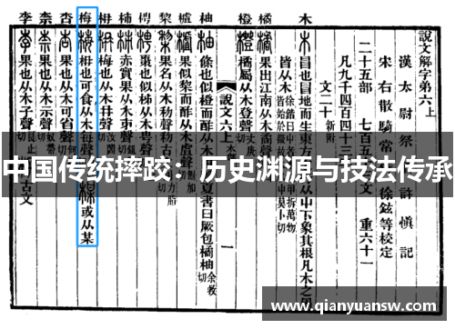 中国传统摔跤：历史渊源与技法传承